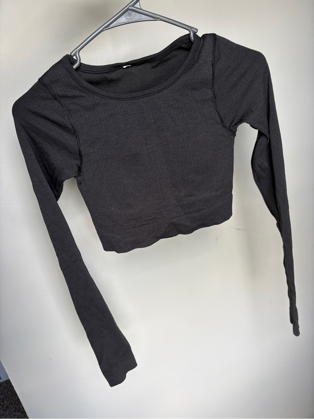 Lululemon Black Long-Sleeve Ebb to Street Crop Top